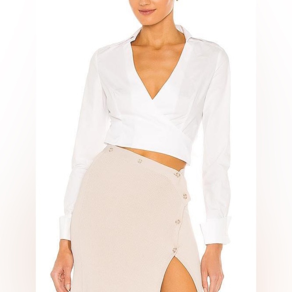 Aya muse aya wrap shirt in white size M.